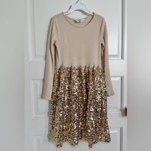 H&M Cream and Gold Sequin Kids Dress